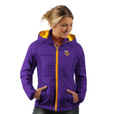 Officially Licensed NFL Women's Rundown Polyfill Hooded Jacket by Glll