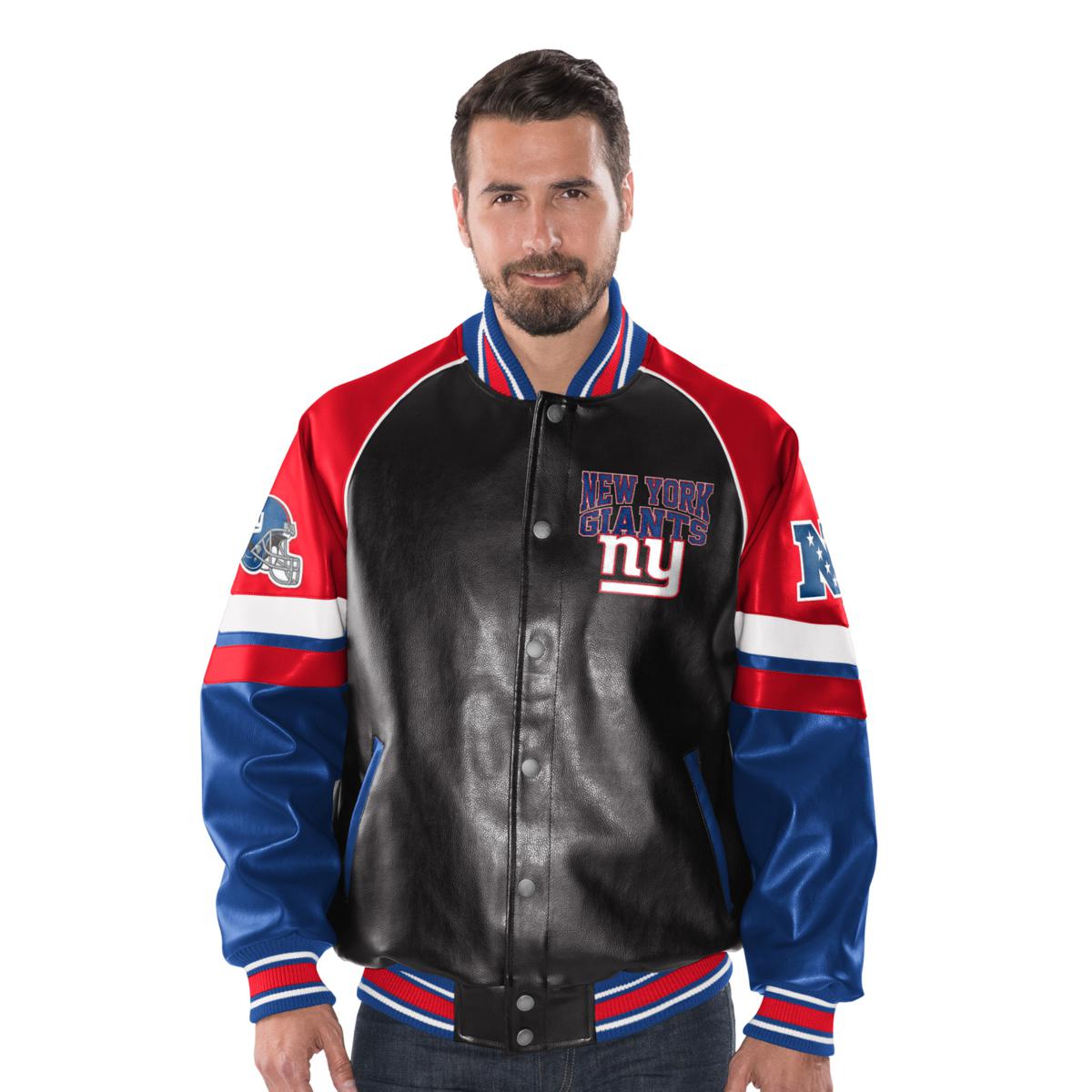 NFL NFL NEW YORK スタジャン　レーシングジャケット Officially Licensed NFL Men's Faux Leather Varsity Jacket – goSASS