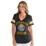 Pittsburgh Steelers Officially Licensed NFL for Her Wildcard Short-Sleeve Tee by Glll