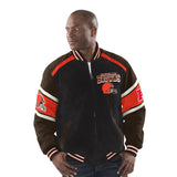 Officially Licensed NFL Men's Suede Jacket by G-III-Cleveland Browns