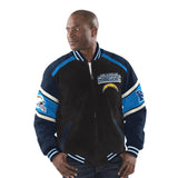 "AS IS" Officially Licensed NFL Men's Suede Jacket by G-III-Los Angeles Chargers
