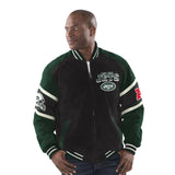 "AS IS" Officially Licensed NFL Men's Suede Jacket by G-III-New Jersey Jets