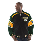 Officially Licensed NFL Men's Suede Jacket by G-III-Green Bay Packers