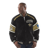 Officially Licensed NFL Men's Suede Jacket by G-III-New Orleans Saints