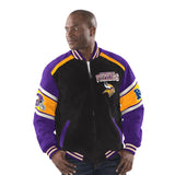 "AS IS" Officially Licensed NFL Men's Suede Jacket by G-III-Minnesota Vikings