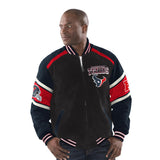"AS IS" Officially Licensed NFL Men's Suede Jacket by G-III-Houston Houston Texans