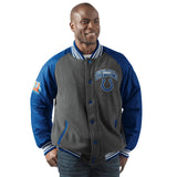 Officially Licensed NFL Men's Power Hitter Varsity Jacket by Glll-Indianapolis Colts