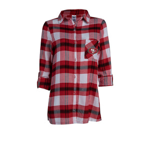 Officially Licensed NFL Women's Plaid Night Shirt by Concepts Sport