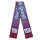 Officially Licensed NFL Glitter Chevron Scarf by Team Beans-New York Giants