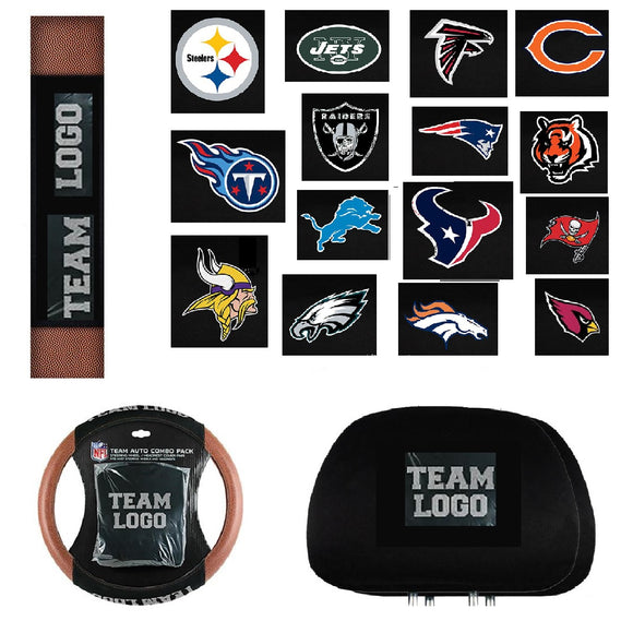 Officially Licensed NFL Headrest and Wheel Covers