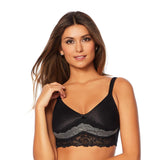 Rhonda Shear Molded Cup Bra with Lace Trim Black/Charcoal