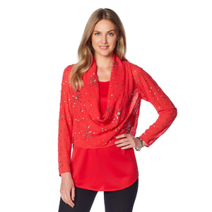 Colleen Lopez Beaded Twofer Top -Medium