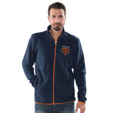 Officially Licensed NFL Sweater Fleece FullZip Jacket by Glll-Chicago Bears