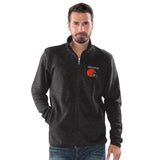 Officially Licensed NFL Sweater Fleece FullZip Jacket by Glll-Cleveland Browns