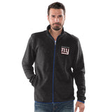 Officially Licensed NFL Sweater Fleece FullZip Jacket by Glll-New York Giants