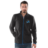 Officially Licensed NFL Sweater Fleece FullZip Jacket by Glll-Detroit Lions