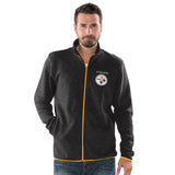 Officially Licensed NFL Sweater Fleece FullZip Jacket by Glll-Pittsburgh Steelers