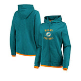Officially Licensed NFL Women's Fandom FullZip Hoodie by Fanatics-Miami Dolphins