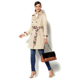 IMAN Global Chic All-Weather Pop of Plaid Luxe Trench Coat - XS, S & M