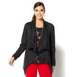 IMAN Platinum Wrap Yourself in Style Faux Suede Jacket - XS, S & M