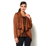 IMAN Platinum Wrap Yourself in Style Faux Suede Jacket - XS, S & M