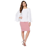 IMAN Global Chic Make a Statement Beautiful Cape Top with Stretch