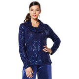 IMAN Global Chic Dressed & Ready Sequin Cowl-Neck Top 630077