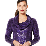 IMAN Global Chic Dressed & Ready Sequin Cowl-Neck Top 630080