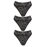 Rhonda Shear Lace Cheeky Bikini Brief 3-pack all black set