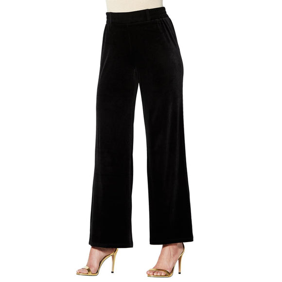 IMAN Global Chic Dressed & Ready Velvet Pull-on Palazzo Pant - XS & S