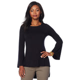 DG2 by Diane Gilman Bell-Sleeve Hi-Low Blouse with Woven Back