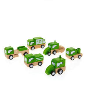 Leading Edge 6pc Wooden Car & Truck Sets