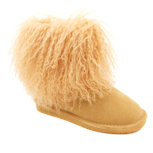 "AS IS" BEARPAW Boo Suede and Curly Lamb Boot - 8M