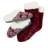 MUK LUKS Slipper and Chenille Cabin Sock Set