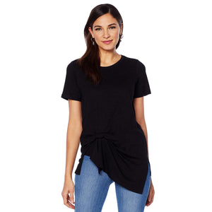 DG2 by Diane Gilman Draped and Gathered Knot Side Tee- X-Large