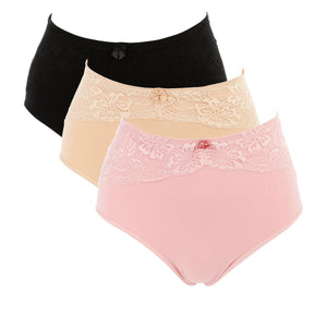 Rhonda Shear 3-pack Ahh Panty with Lace Trim
