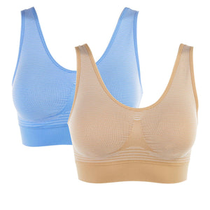  Rhonda Shear 2-pack Striped Detail Bra Set