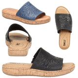 Born® Fishlake Embossed Leather Slide Sandal
