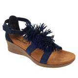 "AS IS" Minnetonka Desi Fringe Wedge Sandal - 9M