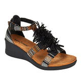 "AS IS" Minnetonka Desi Fringe Wedge Sandal - 9M