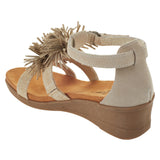 "AS IS" Minnetonka Desi Fringe Wedge Sandal - 9M