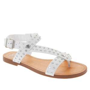 "AS IS" Vince Camuto Ravensa Leather Studded Thong Sandal 