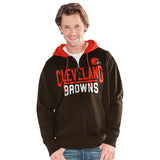 Officially Licensed NFL Hail Mary FullZip Hoodie by Glll-Cleveland Browns