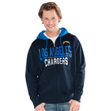 Officially Licensed NFL Hail Mary FullZip Hoodie by Glll-Los Angeles Chargers