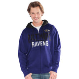 Officially Licensed NFL Hail Mary FullZip Hoodie by Glll-Baltimore Ravens
