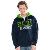 Officially Licensed NFL Hail Mary FullZip Hoodie by Glll-Seattle Seahawks