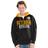 Officially Licensed NFL Hail Mary FullZip Hoodie by Glll-Pittsburgh Steelers