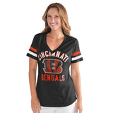 Officially Licensed NFL Women's Extra Point Bling Tee by Glll-Cincinnati Bengals