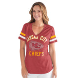 Officially Licensed NFL Women's Extra Point Bling Tee by Glll-Kansas City Chiefs