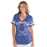 Officially Licensed NFL Women's Extra Point Bling Tee by Glll-Indianapolis Colts
